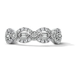 0.37 CT. T.W. Certified Lab-Grown Diamond Geometric Anniversary Band in 14K White Gold (F/VS2)