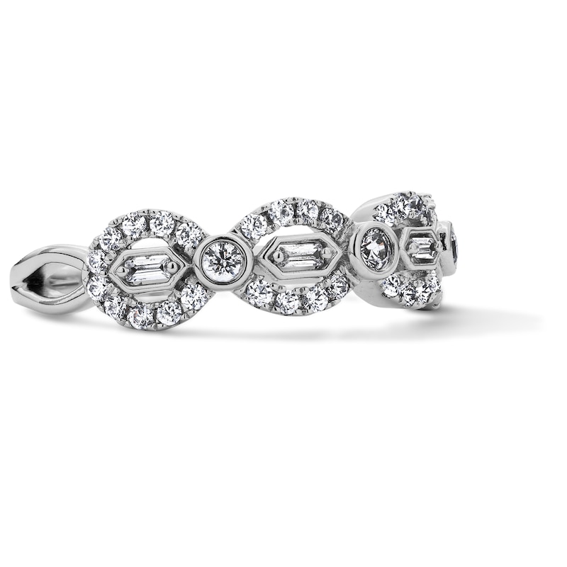 0.37 CT. T.W. Certified Lab-Grown Diamond Geometric Anniversary Band in 14K White Gold (F/VS2)