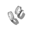 Thumbnail Image 1 of 0.45 CT. T.W. Certified Lab-Grown Diamond Huggie Hoop Earrings in Sterling Silver (F/VS2)