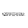 Thumbnail Image 1 of 0.08 CT. T.W. Baguette-Cut and Round Diamond Stackable Band in 10K White Gold