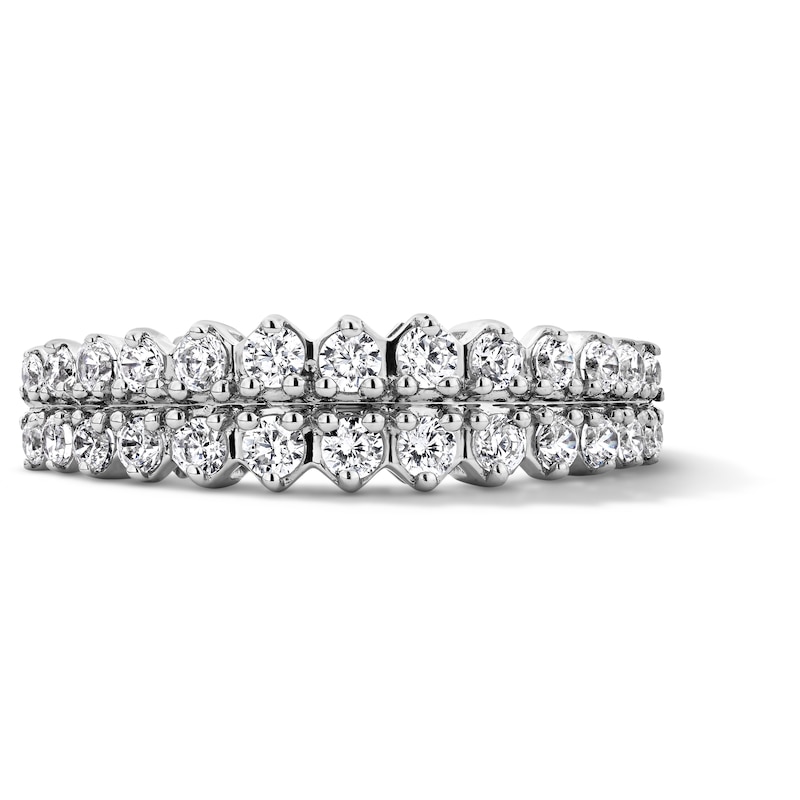 CT. T.W. Diamond Two-Row Zig-Zag Anniversary Band in 10K Gold