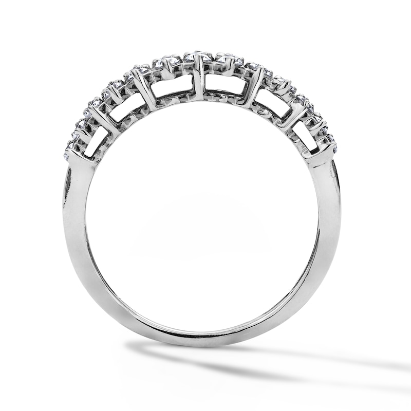 CT. T.W. Diamond Two-Row Zig-Zag Anniversary Band in 10K Gold