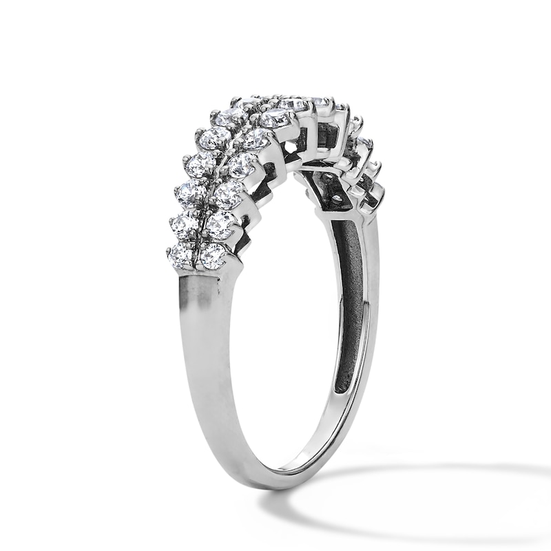 CT. T.W. Diamond Two-Row Zig-Zag Anniversary Band in 10K Gold