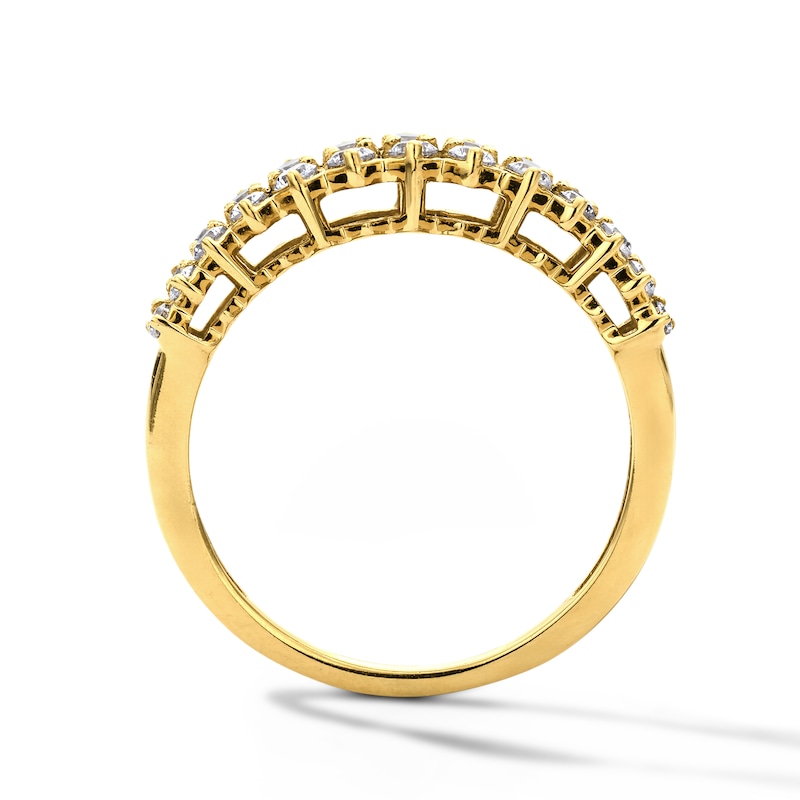 Main Image 3 of 0.45 CT. T.W. Diamond Two-Row Zig-Zag Anniversary Band in 10K Gold