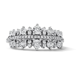 0.23 CT. T.W. Diamond Triple-Row Anniversary Band in 10K White Gold