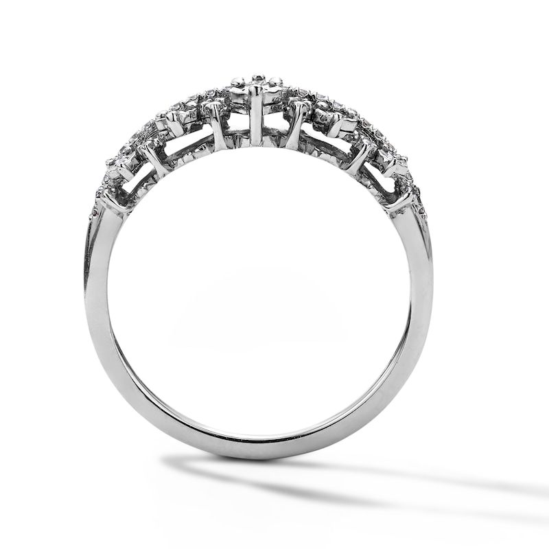 0.23 CT. T.W. Diamond Triple-Row Anniversary Band in 10K Gold