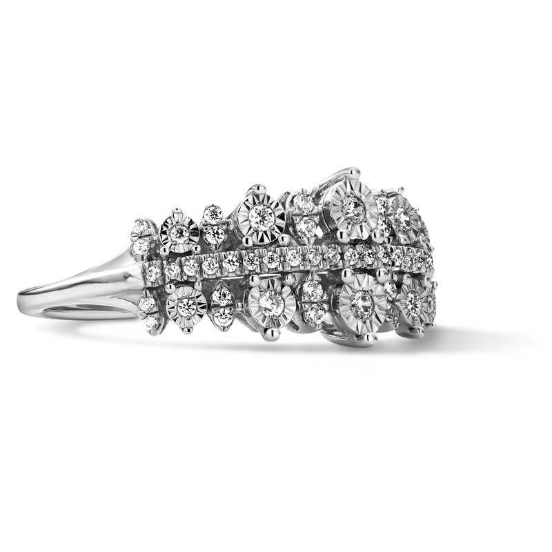 0.23 CT. T.W. Diamond Triple-Row Anniversary Band in 10K Gold