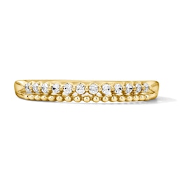 0.10 CT. T.W. Diamond and Beaded Stackable Band in 10K Gold
