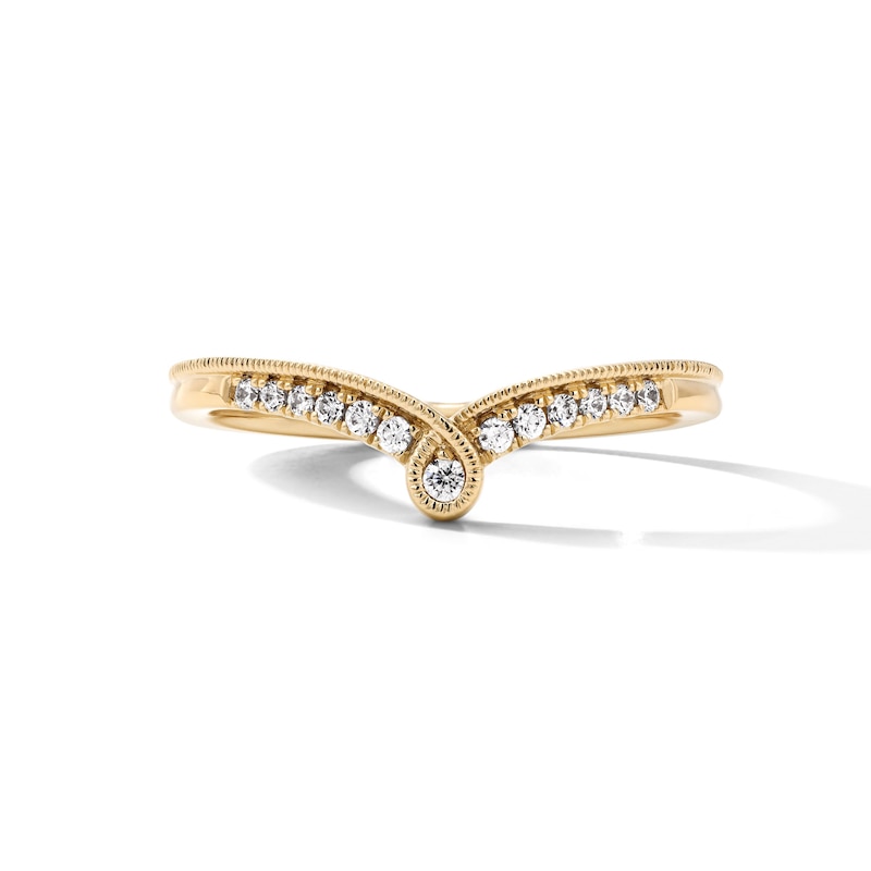 Main Image 1 of 0.10 CT. T.W. Diamond Looping Contour Band in 10K Gold
