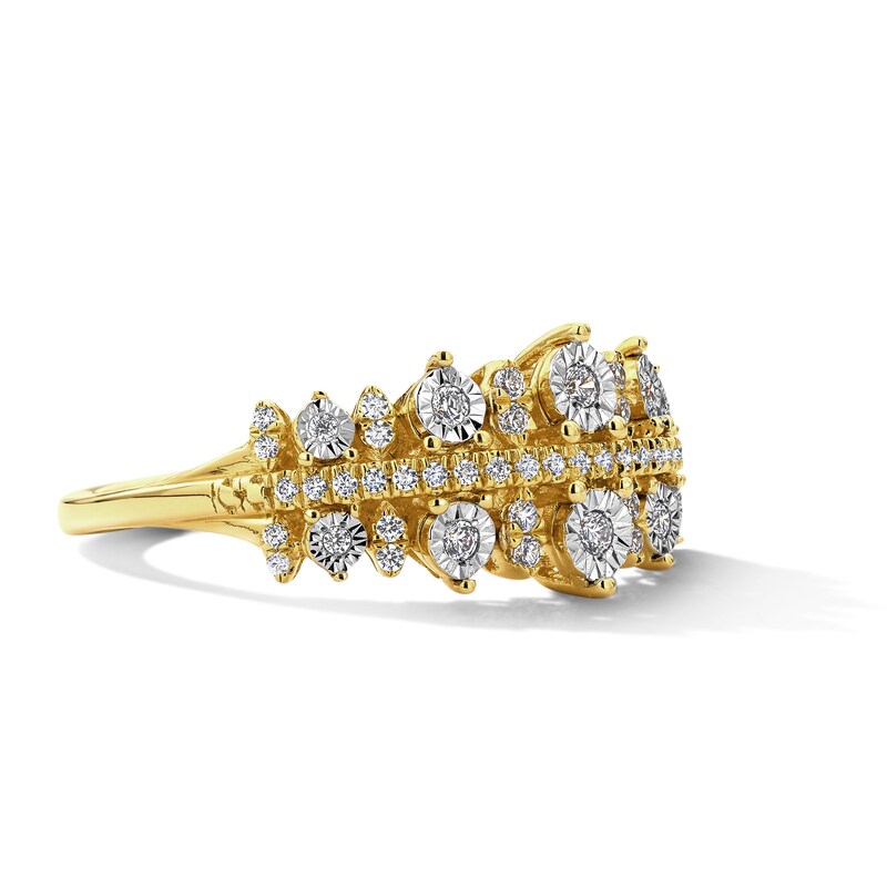 0.23 CT. T.W. Diamond Triple-Row Anniversary Band in 10K Gold