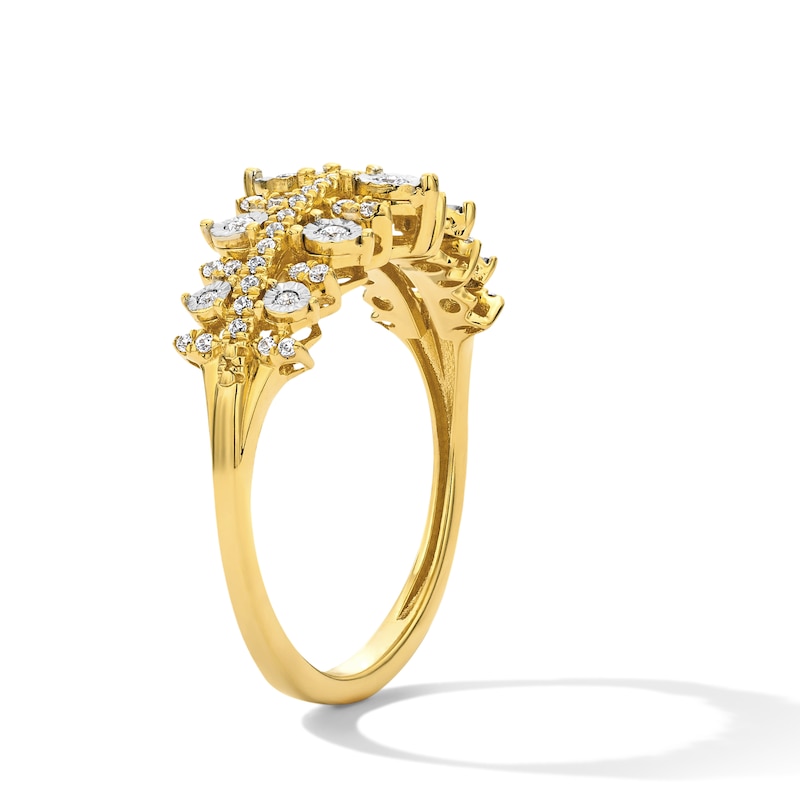 0.23 CT. T.W. Diamond Triple-Row Anniversary Band in 10K Gold