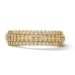 0.23 CT. T.W. Diamond Three-Row Beaded Anniversary Band in 10K Gold