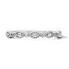 Thumbnail Image 1 of 0.05 CT. T.W. Baguette-Cut and Round Diamond Beaded Frame Stackable Ring in 10K White Gold