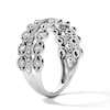 Thumbnail Image 5 of 0.23 CT. T.W. Diamond Three-Row Anniversary Band  in Sterling Silver