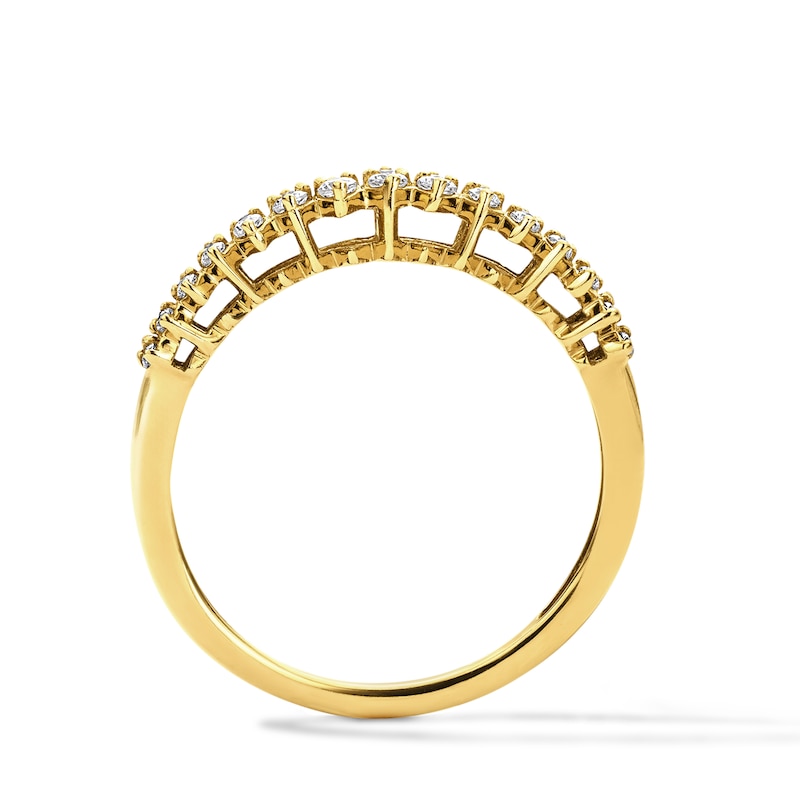 Main Image 3 of 0.23 CT. T.W. Diamond Two-Row Zig-Zag Anniversary Band in 10K Gold