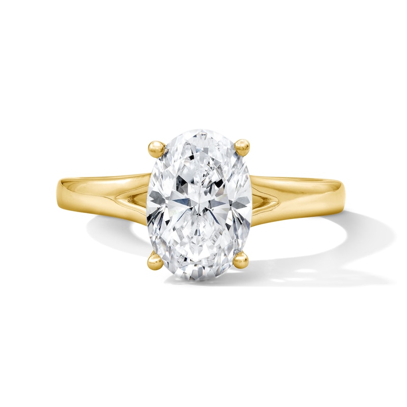 Main Image 1 of Vera Wang Love Collection 2.15 CT. T.W. Oval Certified Lab-Grown Diamond Engagement Ring in 14K Gold (F/VS2)