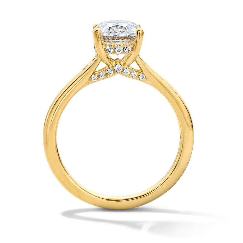 Main Image 3 of Vera Wang Love Collection 2.15 CT. T.W. Oval Certified Lab-Grown Diamond Engagement Ring in 14K Gold (F/VS2)