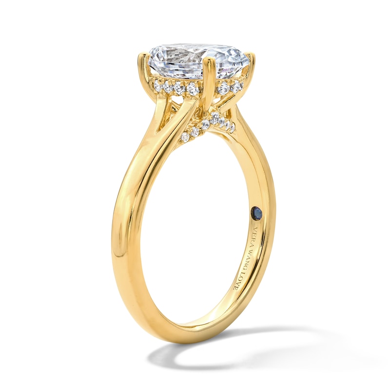 Main Image 5 of Vera Wang Love Collection 2.15 CT. T.W. Oval Certified Lab-Grown Diamond Engagement Ring in 14K Gold (F/VS2)