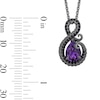 Thumbnail Image 3 of Enchanted Disney Villains Pear-Shaped Amethyst and 0.14 CT. T.W. Black Diamond Pendant in Black Sterling Silver - 19"