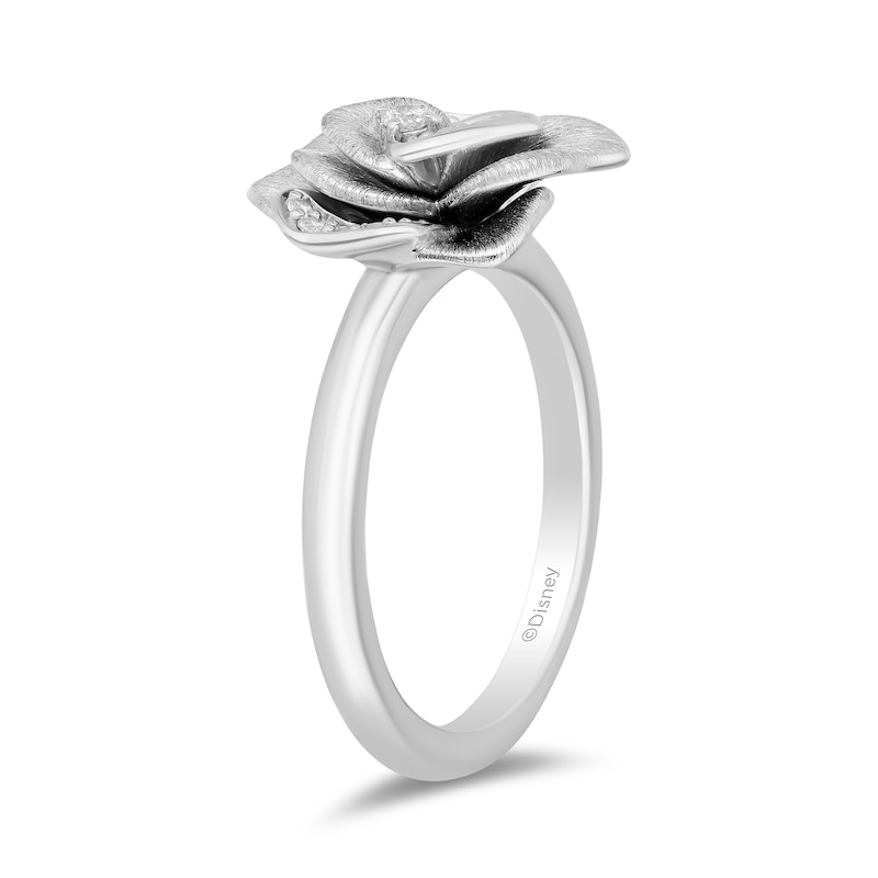 Main Image 2 of Enchanted Disney Belle 0.14 CT. T.W. Certified Lab-Grown Diamond Rose Ring in Sterling Silver (F/VS2)