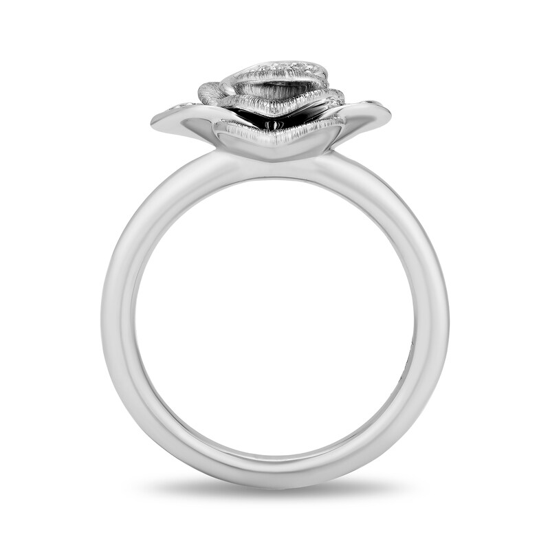 Main Image 3 of Enchanted Disney Belle 0.14 CT. T.W. Certified Lab-Grown Diamond Rose Ring in Sterling Silver (F/VS2)