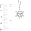 Thumbnail Image 3 of Enchanted Disney Elsa Aquamarine and 0.04 CT. T.W. Diamond Snowflake Pendant in Sterling Silver - 19"