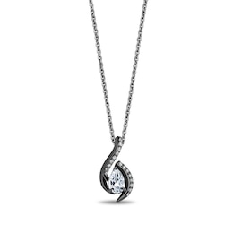 Enchanted Disney Villains 0.58 CT. T.W Certified Lab-Grown Diamond Pendant in Black Sterling Silver (F/VS2) - 19"