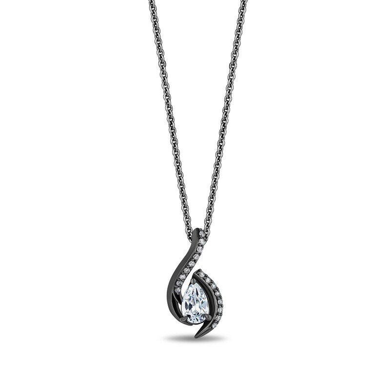 Main Image 1 of Enchanted Disney Villains 0.58 CT. T.W Certified Lab-Grown Diamond Pendant in Black Sterling Silver (F/VS2) - 19"