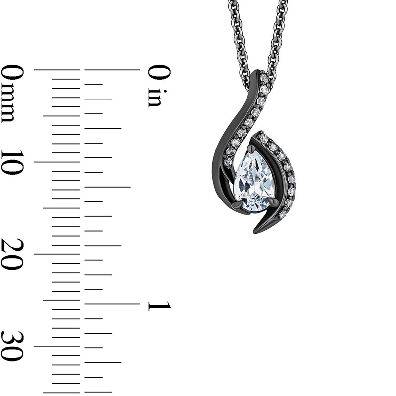 Main Image 3 of Enchanted Disney Villains 0.58 CT. T.W Certified Lab-Grown Diamond Pendant in Black Sterling Silver (F/VS2) - 19"