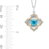 Thumbnail Image 3 of Enchanted Disney Jasmine Mother of Pearl, Swiss Blue Topaz, and 0.08 CT. T.W. Diamond Pendant Sterling Silver - 19”