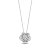 Thumbnail Image 1 of Enchanted Disney Belle 0.14 CT. T.W. Certified Lab-Grown Diamond Pendant in Sterling Silver (F/VS2) - 19"