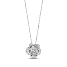Enchanted Disney Belle 0.14 CT. T.W. Certified Lab-Grown Diamond Pendant in Sterling Silver (F/VS2) - 19"