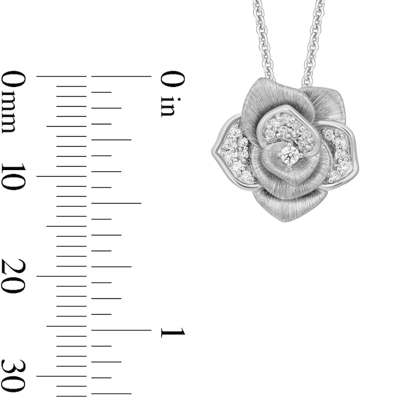 Main Image 3 of Enchanted Disney Belle 0.14 CT. T.W. Certified Lab-Grown Diamond Pendant in Sterling Silver (F/VS2) - 19"