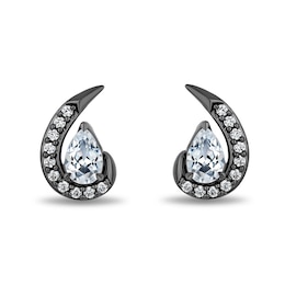 Enchanted Disney Villains 0.45 CT. T.W. Certified Lab-Grown Diamond Stud Earrings in Black Sterling Silver (F/VS2)