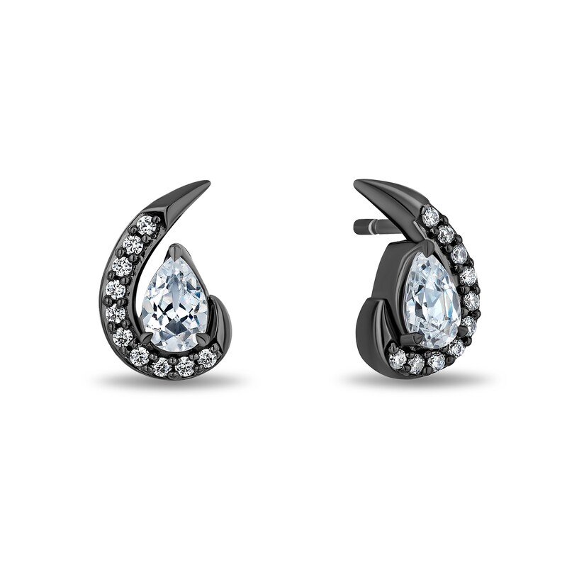 Main Image 2 of Enchanted Disney Villains 0.45 CT. T.W. Certified Lab-Grown Diamond Stud Earrings in Black Sterling Silver (F/VS2)