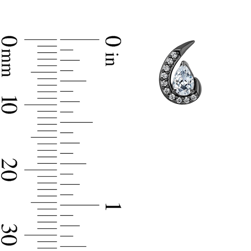 Main Image 3 of Enchanted Disney Villains 0.45 CT. T.W. Certified Lab-Grown Diamond Stud Earrings in Black Sterling Silver (F/VS2)