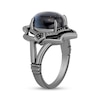 Thumbnail Image 2 of Enchanted Disney Villains Oval Grey Quartz and Black Diamond Accent Ring in Black Sterling Silver