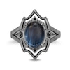 Thumbnail Image 4 of Enchanted Disney Villains Oval Grey Quartz and Black Diamond Accent Ring in Black Sterling Silver