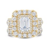 Thumbnail Image 2 of 4.95 CT. T.W. Emerald-Cut Certified Lab-Grown Diamond Double Frame Bridal Set in 14K Gold (F/VS2)