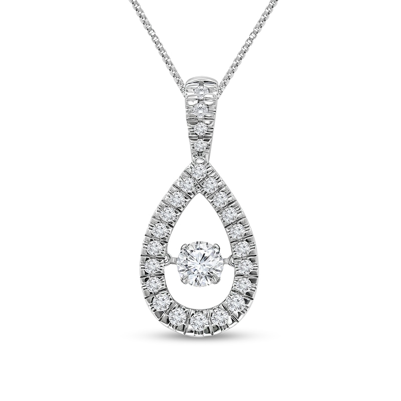 Unstoppable Love™ 1.50 CT. T.W. Certified Lab-Grown Diamond Teardrop Frame Pendant in 10K White Gold (F/VS2)