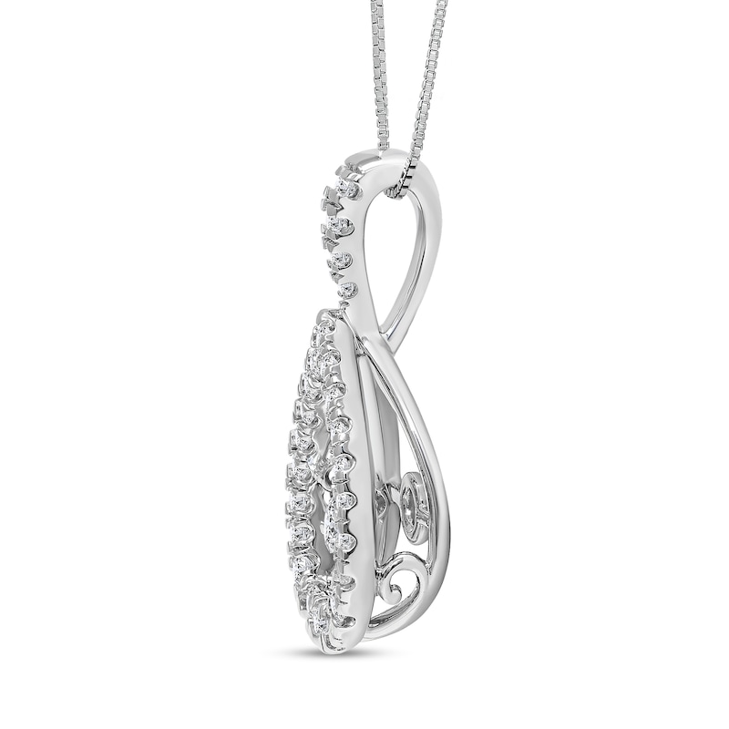 Unstoppable Love™ 1.50 CT. T.W. Certified Lab-Grown Diamond Teardrop Frame Pendant in 10K White Gold (F/VS2)