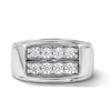 Thumbnail Image 1 of 0.70 CT. T.W. Certified Lab-Grown Diamond Two-Row Pavé Ring in Sterling Silver (F/SI2)