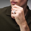 Thumbnail Image 2 of 0.70 CT. T.W. Certified Lab-Grown Diamond Two-Row Pavé Ring in Sterling Silver (F/SI2)
