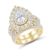 Thumbnail Image 1 of 3.95 CT. T.W. Pear-Shaped Certified Lab-Grown Diamond Bridal Set in 14K Gold (F/VS2)