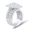 Thumbnail Image 3 of 4.95 CT. T.W. Emerald-Cut Certified Lab-Grown Diamond Double Frame Bridal Set in 14K White Gold (F/VS2)