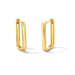Rectangle Hoop Earrings in Solid 10K Gold