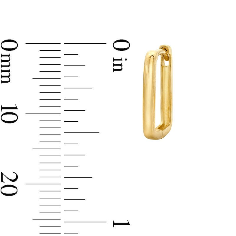 Rectangle Hoop Earrings in Solid 10K Gold