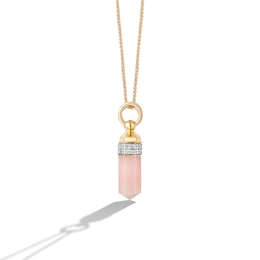 Limor Mindful Jewellery Guidestones Opal and 0.14 CT. T.W. Diamond Obelisk Pendant in 10K Gold
