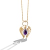 Thumbnail Image 1 of Limor Mindful Jewellery Archangels Pear-Shaped Amethyst and 0.04 CT. T.W. Diamond Frame Pendant in Sterling Silver with 24K Gold Plate