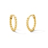 Thumbnail Image 1 of Beaded Huggie Hoop Earrings in Solid 10K Gold
